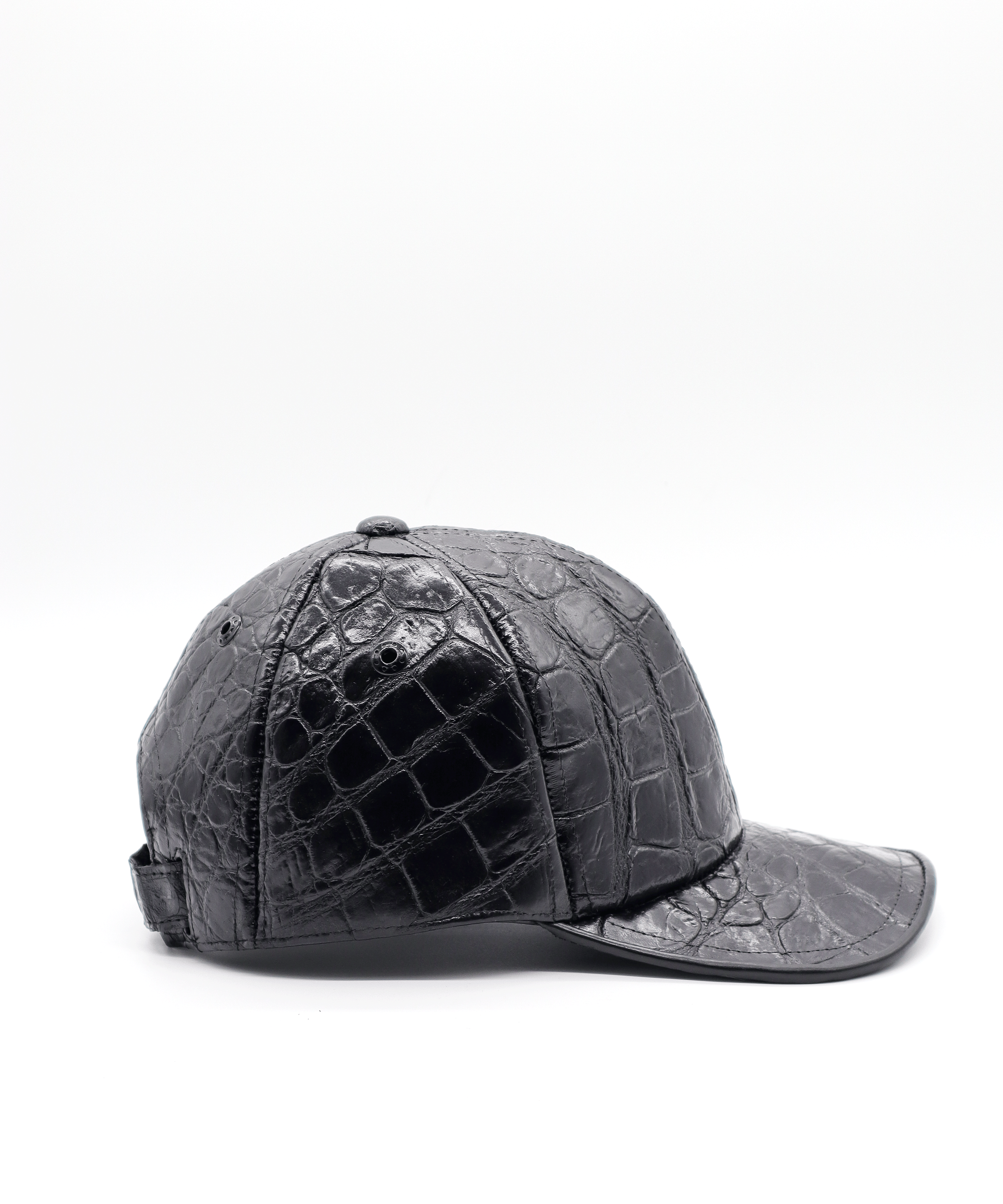 Gorra exótica de Cocodrilo - Negro