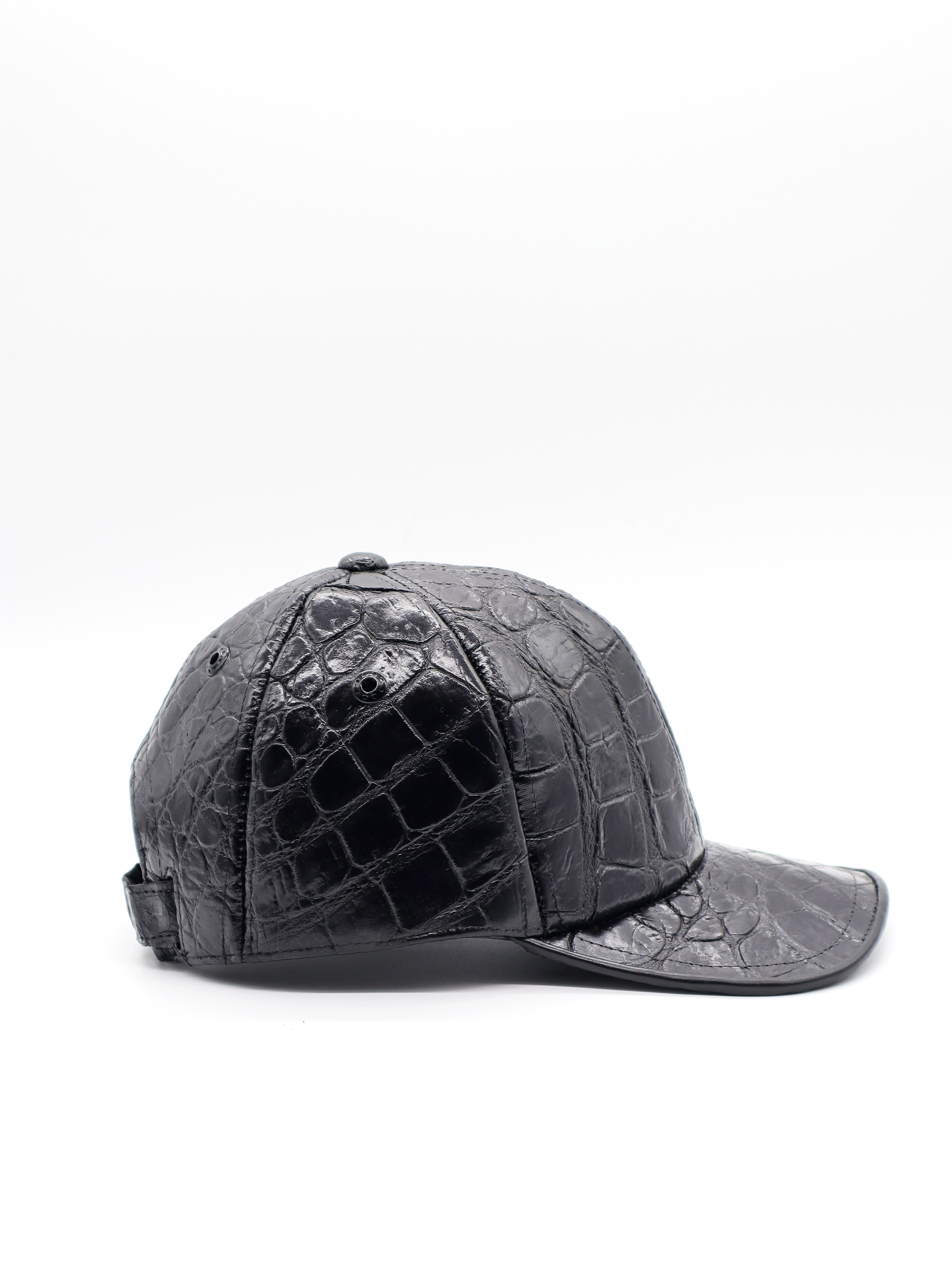 Gorra exótica de Cocodrilo - Negro