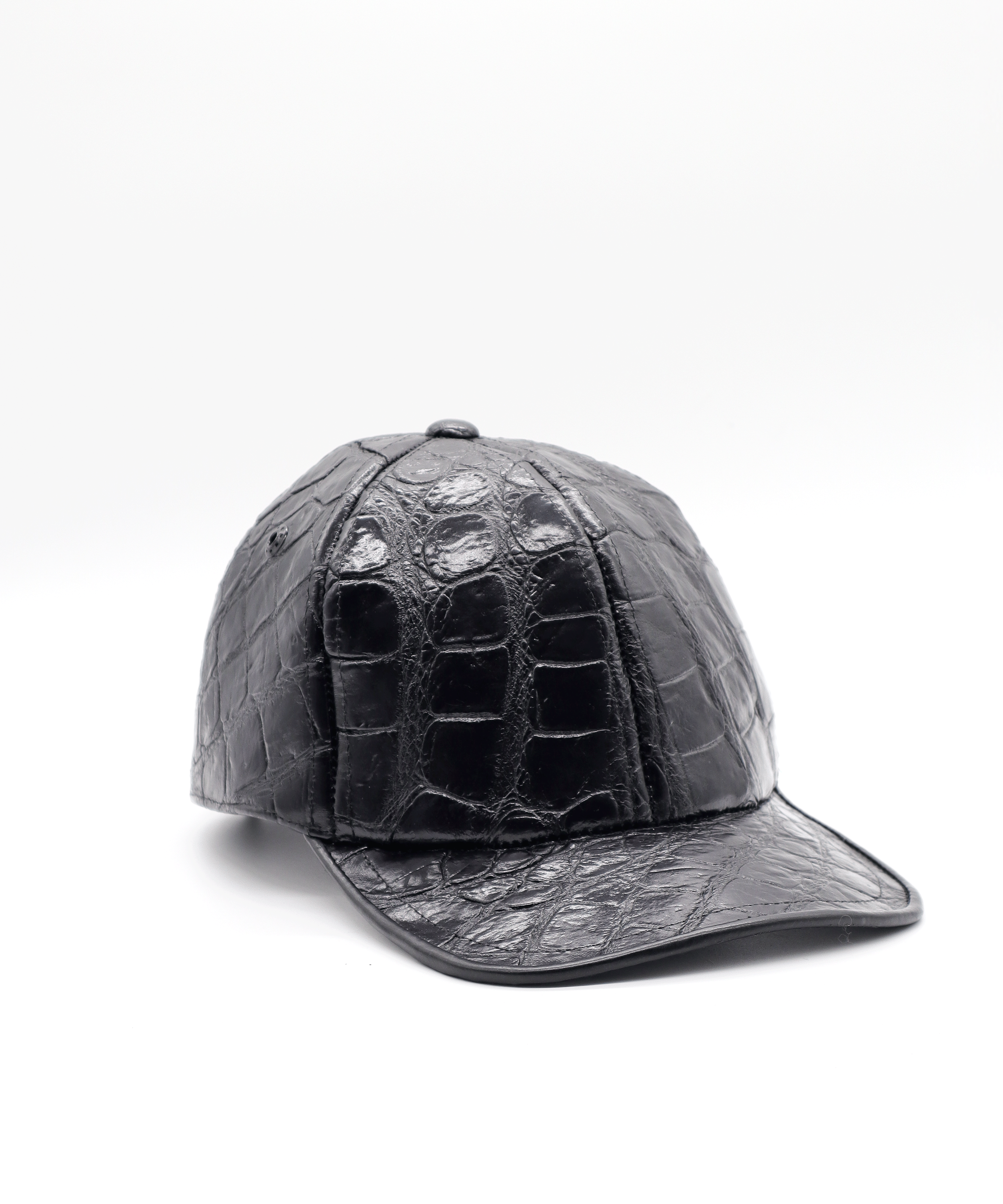 Gorra exótica de Cocodrilo - Negro