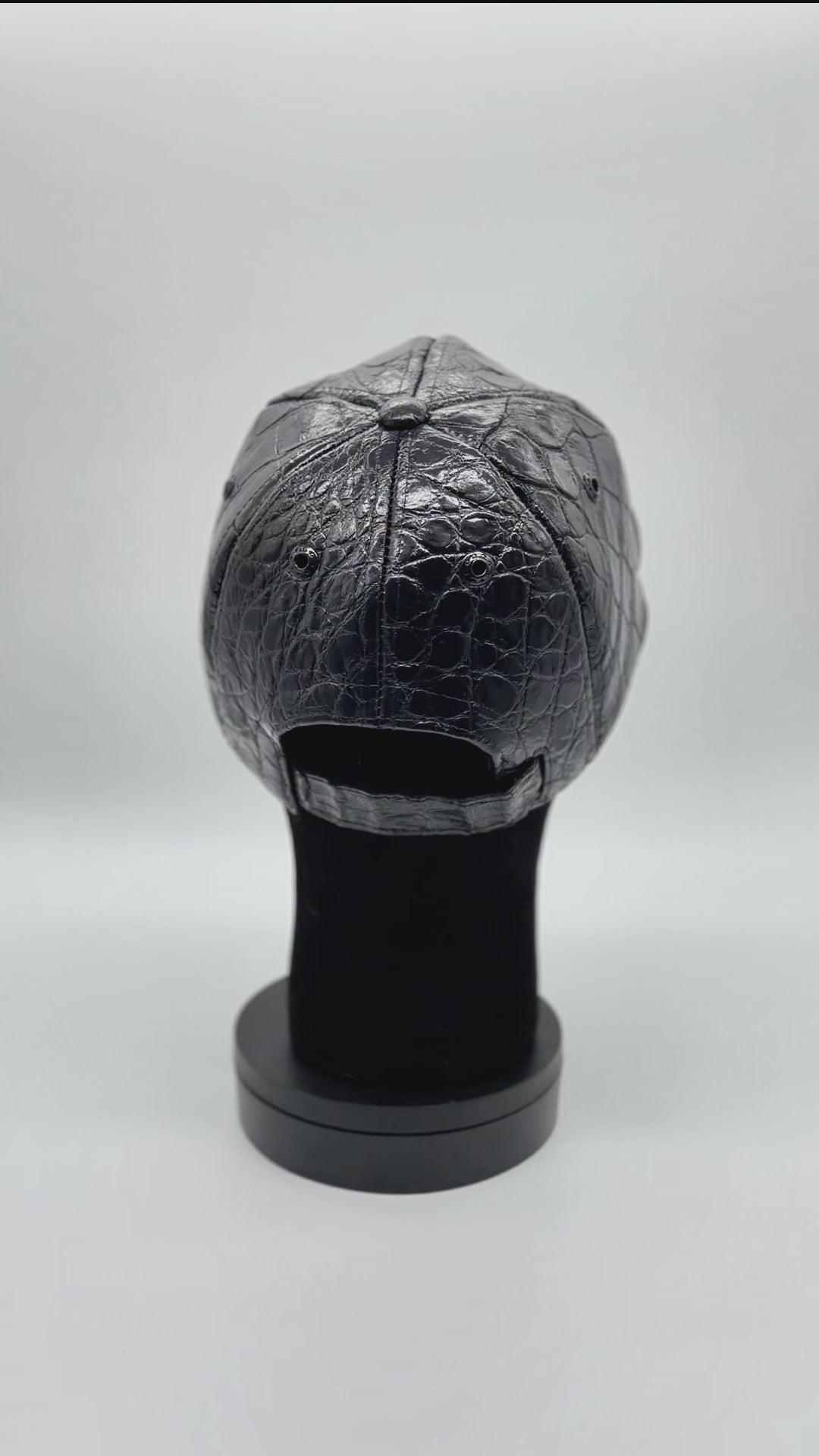 Gorra exótica de Cocodrilo - Negro